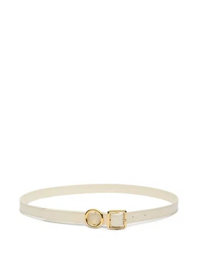 Jacquemus The Regalo Circle-buckle Leather Belt In White