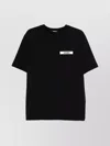 Jacquemus Black Crewneck T-shirt With Logo Detail In Black