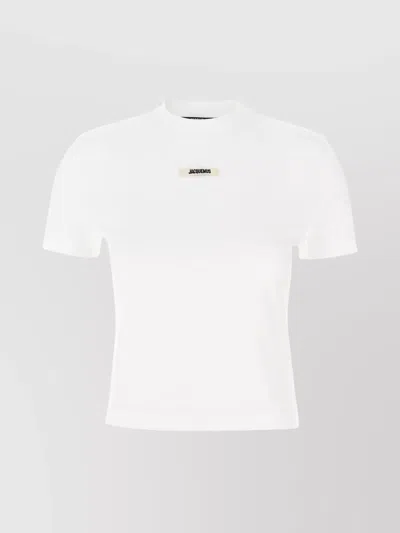Jacquemus Womens White Brand-print Short-sleeve Stretch-cotton T-shirt Xs