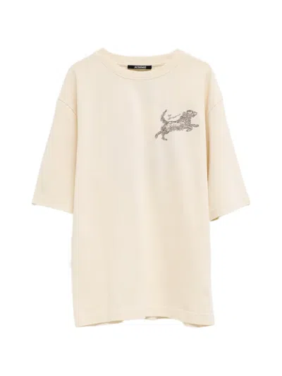 Jacquemus The Rita Dog-embroidered T-shirt In Neutral