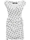 Jacquemus 'the Rita' White Dress With V-neck And Polka Dot Motif In White