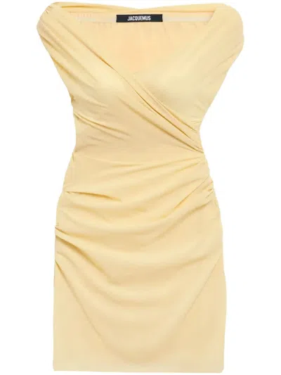 Jacquemus Light Beige The Rita Mini Dress In Brown