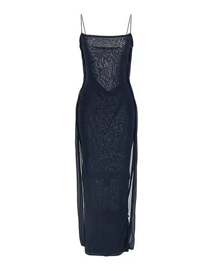 Jacquemus The Robe Maille Plumetis In Blue