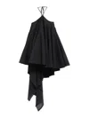 Jacquemus Courte Asymmetric Cotton-blend Crepon Halterneck Dress In Black