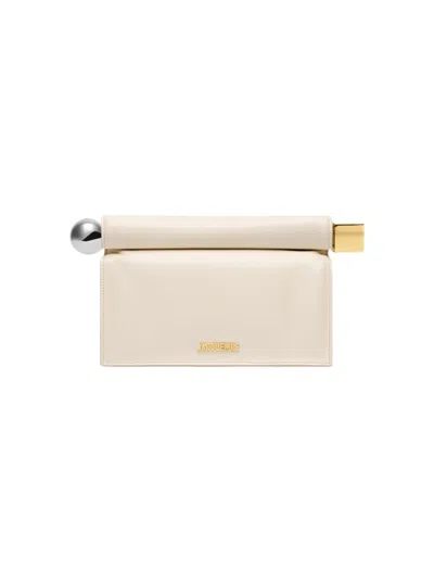 Jacquemus The Rond Carrã© Clutch Light Ivory In Neutrals
