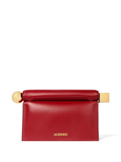 Jacquemus The Rond Carré Clutch Bag In Red