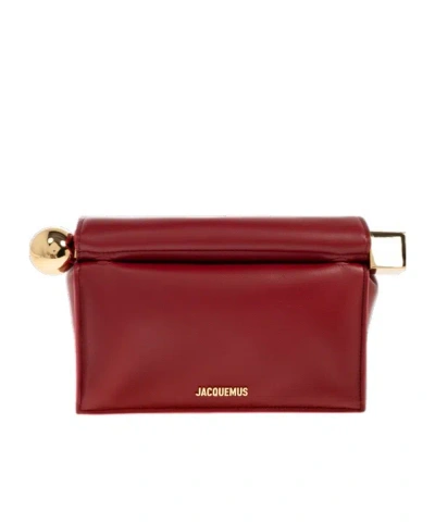 Jacquemus The Rond Carré Clutch Bag In Red