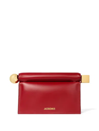 Jacquemus The Rond Carré Clutch Bag In Red