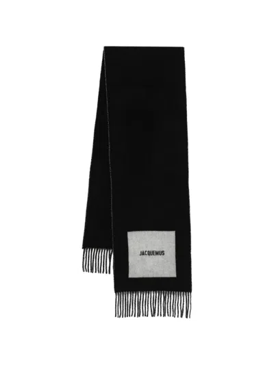 Jacquemus Scarf Square Fringe Detailing In Black