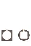 Jacquemus Geometric Gold-tone Hoop Earrings In Brown