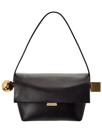 JACQUEMUS THE ROND CARRE LEATHER SHOULDER BAG