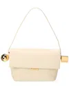Jacquemus The Rond Carre Leather Shoulder Bag In White