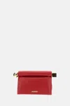 Jacquemus Leather Clutch Bag Top Handle In Red