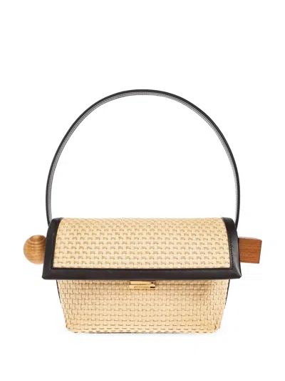 Jacquemus The Rond Carré Shoulder Bag In Neutrals