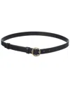 Jacquemus Salon Leather Belt Slim Adjustable Design In Black