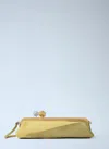 Jacquemus Salon Mais Suede And Patent-leather Clutch In Yellow