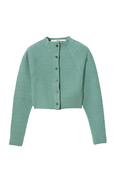 Jacquemus The Scala Buttoned Stretch-knit Cardigan In Blue