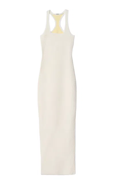 Jacquemus The Scala Racerback Stretch-knit Maxi Dress In White