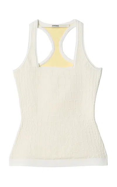 Jacquemus The Scala Racerback Stretch-knit Tank Top In White