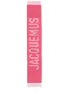 Jacquemus Fringed Ends Wool Blend Scarf In Pink