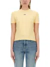 Jacquemus Stretch-cotton Grosgrain Logo T-shirt In Yellow