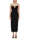 Jacquemus Embellished Ribbed-knit Midi Dress In Black