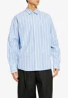 Jacquemus La Chemise Simon Logo Striped Shirt In Light Blue