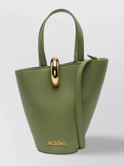 Jacquemus Le Petit Bombola Bucket Bag In Green