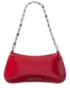 Jacquemus The Small Bisou Chain Leather Shoulder Bag In Red