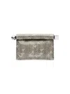 Jacquemus La Petit Pochette Rond Snakeskin-embossed Clutch Bag In Neutrals