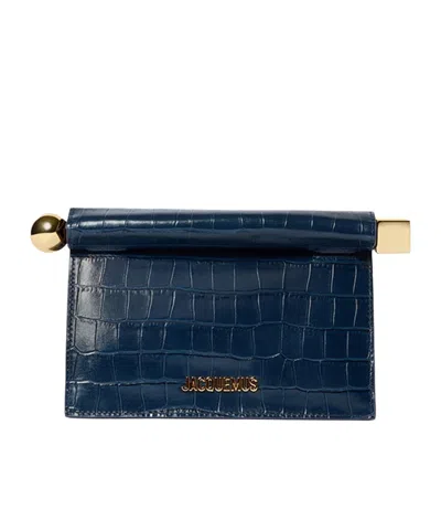 Jacquemus The Small Rond Carre Clutch In Blue