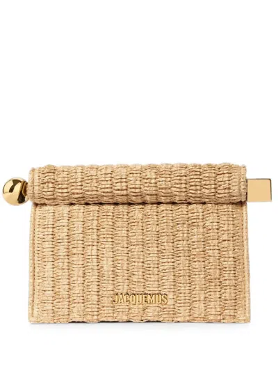 Jacquemus The Small Rond Carré Clutch In Neutral