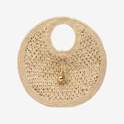 Jacquemus The Round Woven Raffia Handbag In Beige