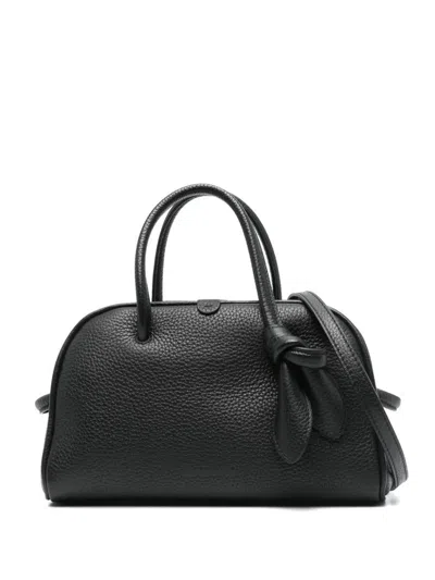 Jacquemus The Turismo Small Textured-leather Tote In Black
