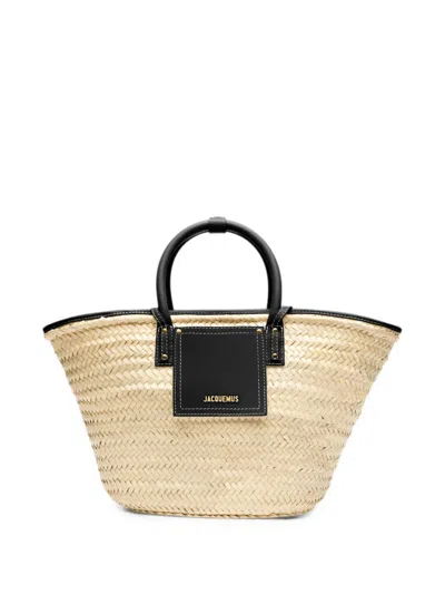 Jacquemus The Soli Beach Basket Bag In Neutral