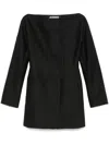 Jacquemus Belted Waist Dress With Back Belt Detail In Black