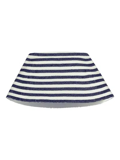 Jacquemus The Spezia Sequin-striped Strapless Top In Blue