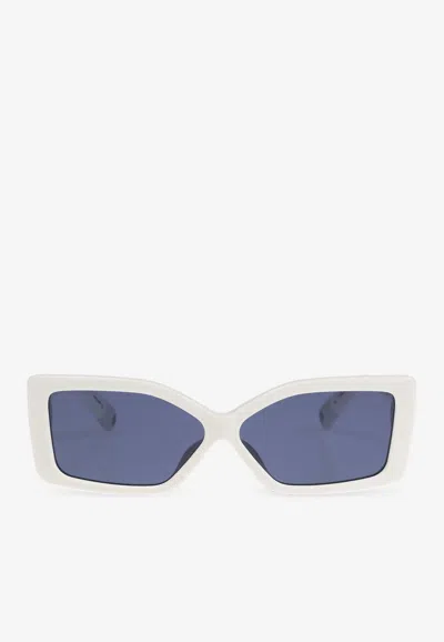 Jacquemus The Spiaggia Butterfly Sunglasses In Blue