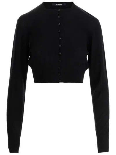 JACQUEMUS WOOL CROP CARDIGAN