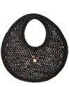 Jacquemus Le Rond Spiaggia Shoulder Bag In Raffia In Black