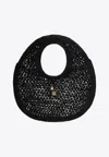 Jacquemus Le Rond Spiaggia Shoulder Bag In Raffia In Black