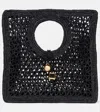 Jacquemus Carre Spiaggia Embellished Braided Raffia Tote In Beige