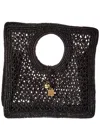 Jacquemus Carre Spiaggia Embellished Braided Raffia Tote