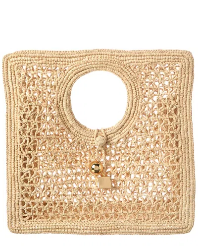 Jacquemus The Spiaggia Small Square Raffia Tote In Brown