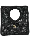 Jacquemus Carre Spiaggia Embellished Braided Raffia Tote