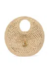 Jacquemus Le Petit Rond Raffia Shoulder Bag In Neutrals