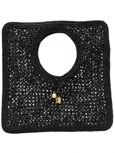 JACQUEMUS JACQUEMUS 'THE SPIAGGIA SQUARE BAG'  WOVEN RAFFIA TOTE BAG