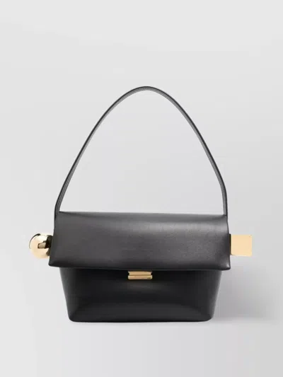 JACQUEMUS THE SQUARE ROUND CALFSKIN SHOULDER BAG