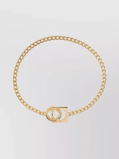 Jacquemus The Square Round Pendant Necklace In Gold