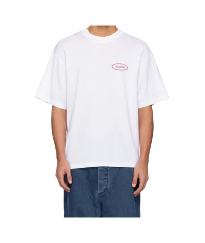 Jacquemus Crew Neck Short Sleeve Fitted T-shirt In White
